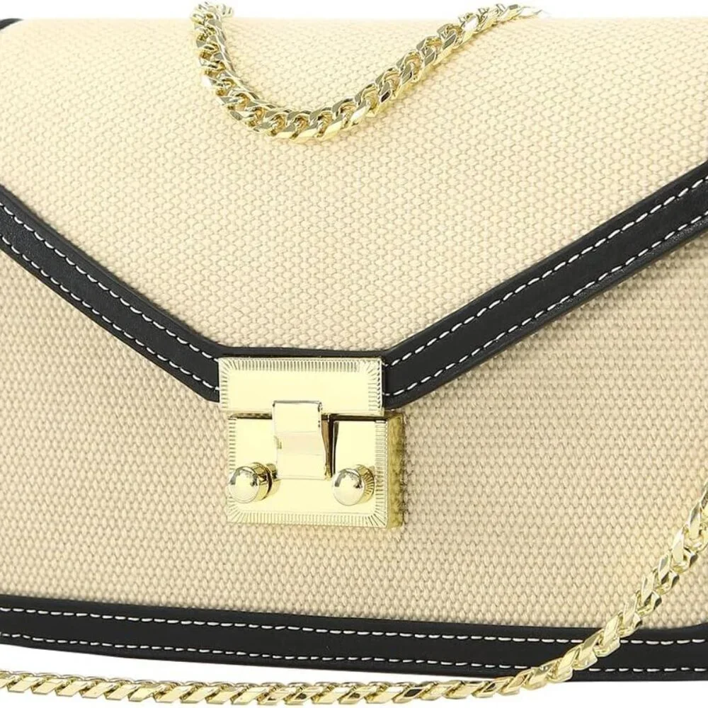 Women Wallet Crossbody Purse Leather Textile Mini Shoulder Bag Elegant Evening
